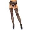 Collant a ricami Gia nero effetto reggicalze