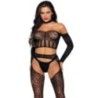Completo sexy top e tanga calze pizzo nero Completo sexy top e tanga calze pizzo nero