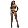 Completo sexy top e tanga calze pizzo nero Completo sexy top e tanga calze pizzo nero