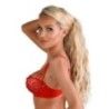 Reggiseno pizzo rosso con spalline a lacci Reggiseno pizzo rosso con spalline a lacci