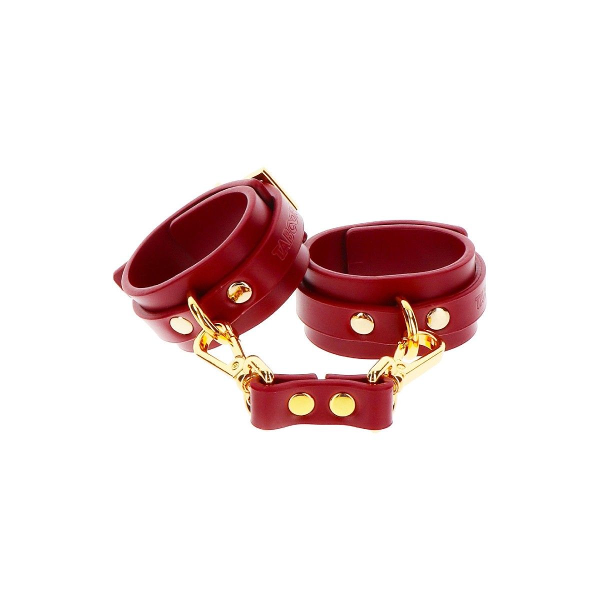 Manette BDSM rosse con dettagli dorati