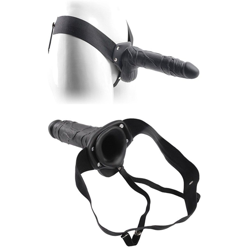 Fallo dildo indossabile strap on cavo Con testicoli Real Rapture 8 Black Fallo dildo indossabile strap on cavo Con testicoli Real Rapture 8 Black