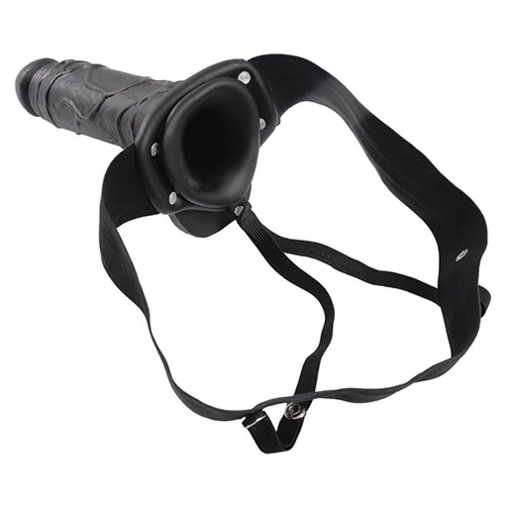 Fallo dildo indossabile strap on cavo Con testicoli Real Rapture 8 Black Fallo dildo indossabile strap on cavo Con testicoli Real Rapture 8 Black