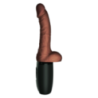 Vibratore realistico scaldante a spinta brown Vibratore realistico scaldante a spinta brown