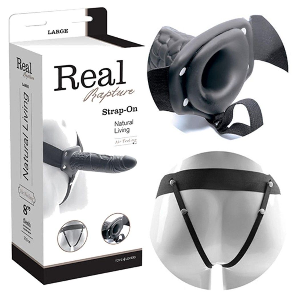 Fallo dildo indossabile strap on cavo Real Rapture 8 Black Fallo dildo indossabile strap on cavo Real Rapture 8 Black