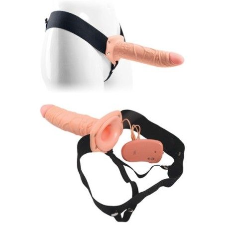 Dildo cavo vibrante strapon chiaro 20,5 cm