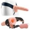 Fallo testicoli cavo vibrante 20,5 cm chiaro