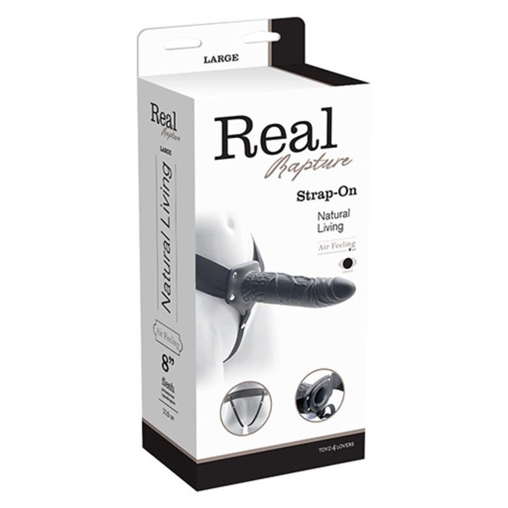 Vibratore Fallo vibrante dildo indossabile strap on cavo Real Rapture 8 Black Vibratore Fallo vibrante dildo indossabile strap on cavo Real Rapture 8 Black