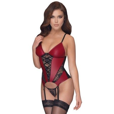 Corsetto con perizoma Bordeaux e nero