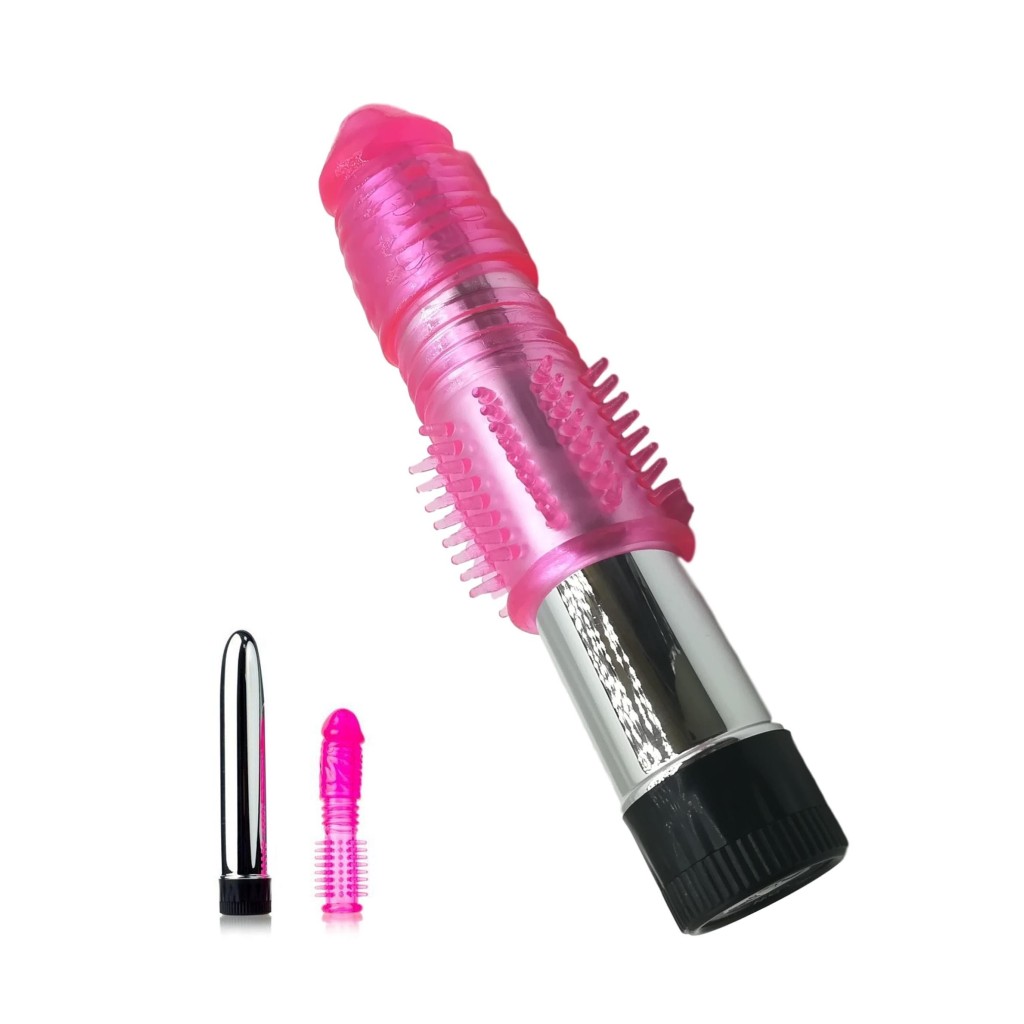 Vibratore Vaginale anale con guaina realistico per pene e vibratore Vibratore Vaginale anale con guaina realistico per pene e vibratore