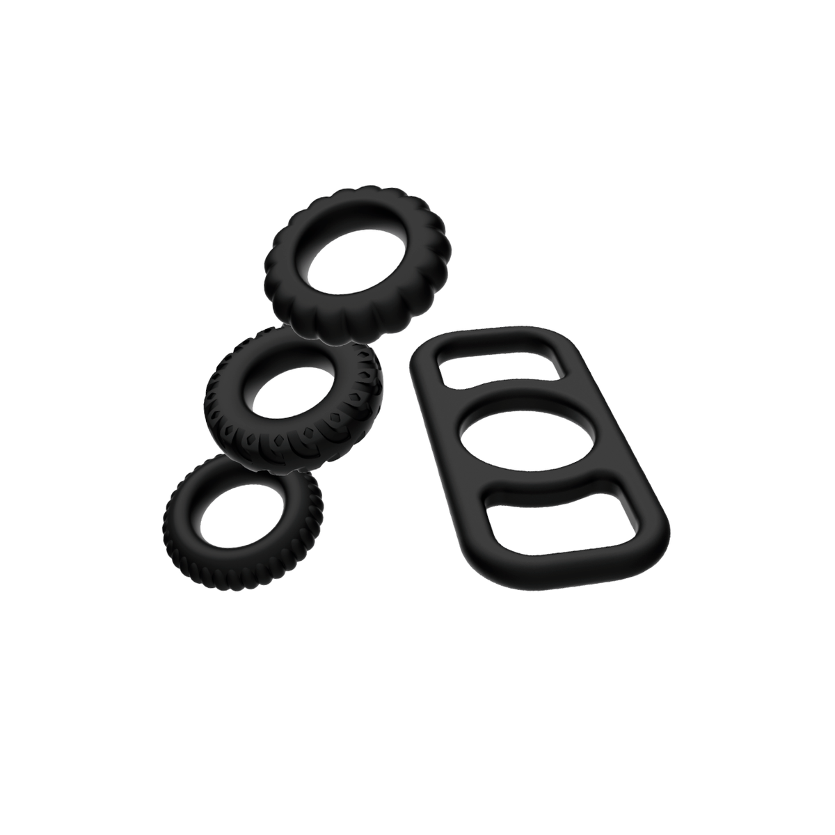 Kit anello fallico COCK RING SET 4 PIECES Addicted toys