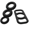 Kit 4 anelli fallici neri Addicted toys Kit 4 anelli fallici neri Addicted toys