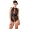 Body Sexy in pizzo con strass aperto nero