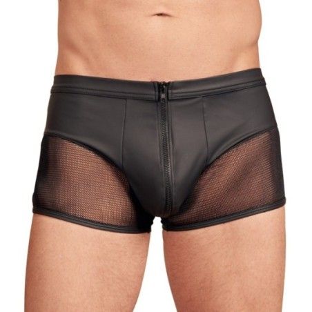 Boxer sexy con cerniera frontale nero