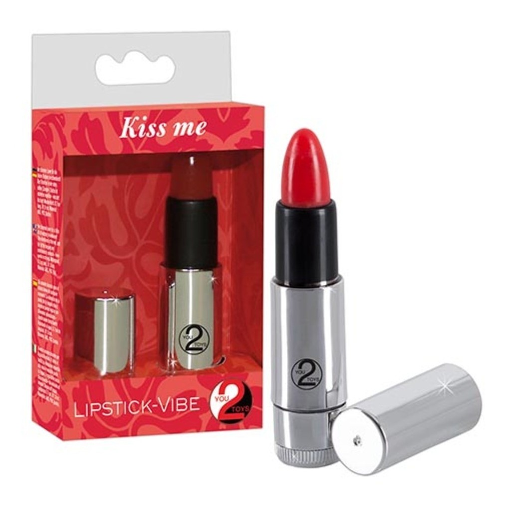 Vibratore rossetto stimolatore vaginale rosso kiss my lips