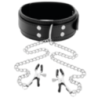 Collare con pinze capezzoli Darkness nero Collare con pinze capezzoli Darkness nero
