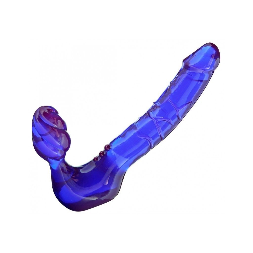 Fallo dildo doppio indossabile per donna senza imbragatura straples purple