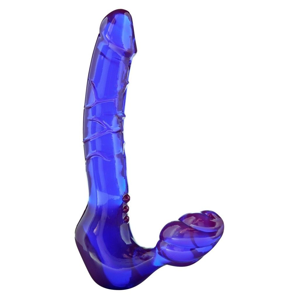 Fallo dildo doppio indossabile per donna senza imbragatura straples purple