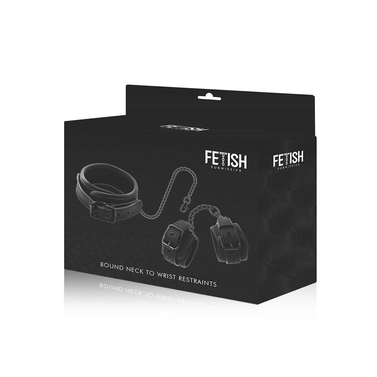 Collare con manette FETISH SUBMISSIVE COLLAR AND WRIST CUFFS VEGAN LEATHER