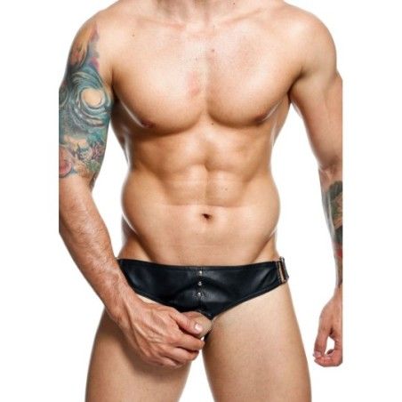 Jockstrap con anello pene nero Dngeon