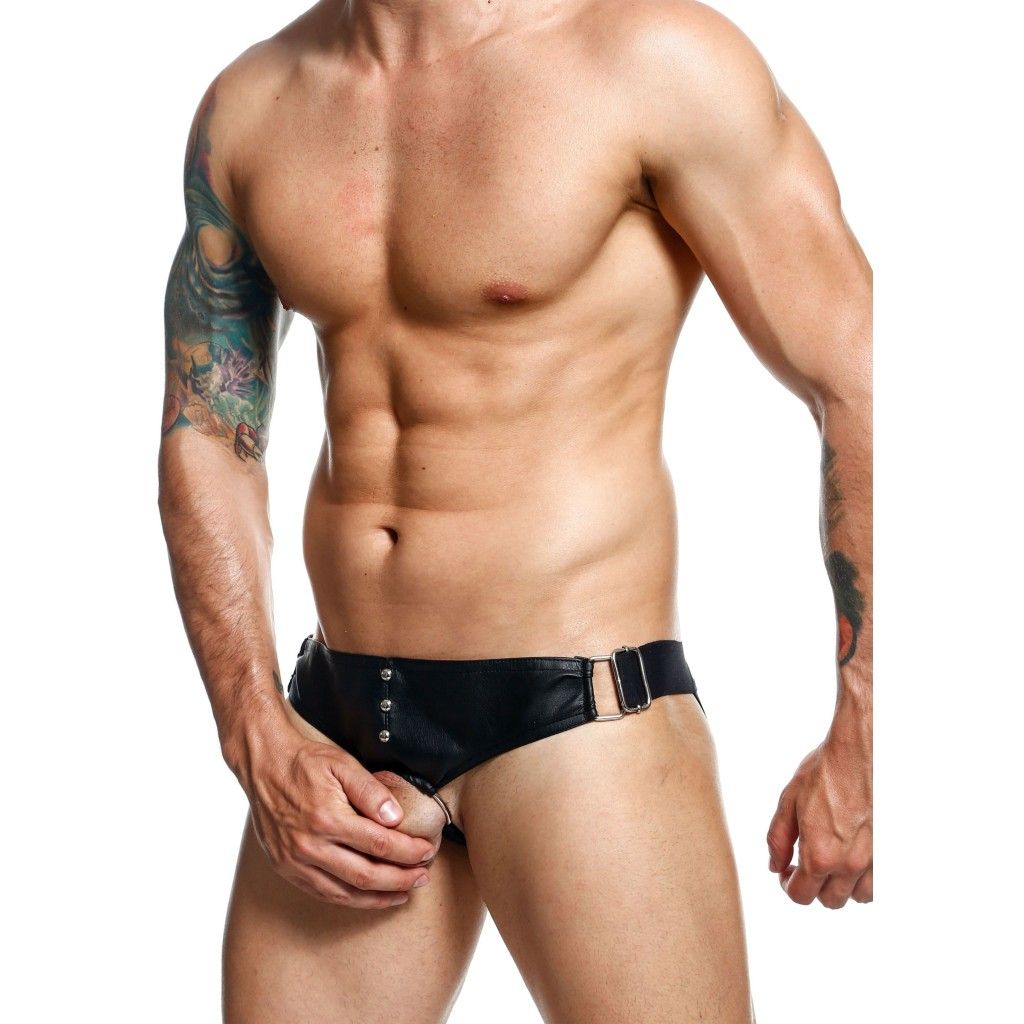 Slip con anello fallico nero DNGEON Cockring Jockstrap