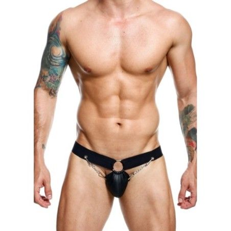 Jockstrap nero con catena di Dngeon