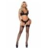 Completo intimo 3 pz pizzo floreale nero Completo intimo 3 pz pizzo floreale nero