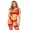 Completo intimo 3 pz pizzo floreale rosso Completo intimo 3 pz pizzo floreale rosso