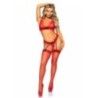 Completo intimo 3 pz pizzo floreale rosso Completo intimo 3 pz pizzo floreale rosso