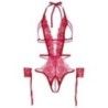 Body con polsiere in pizzo rosso Body con polsiere in pizzo rosso