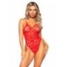 Body sexy rosso senza cuciture Leg Avenue