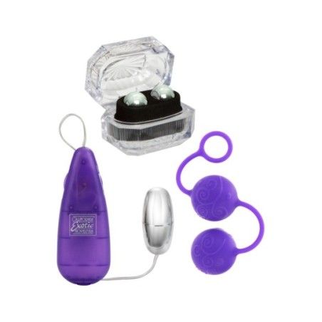 Kit vaginale Palline e ovetto vibrante viola