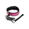 Collare e guinzaglio Bondage Sinful rosa
