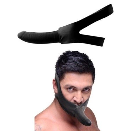 Dildo indossabile da viso nero 14 cm