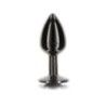 Plug anale metallo e gioiello nero Large Plug anale metallo e gioiello nero Large