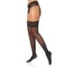 Collant sexy aperti velati e pizzo nero Collant sexy aperti velati e pizzo nero