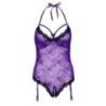 Body cavallo aperto con reggicalze viola nero Body cavallo aperto con reggicalze viola nero