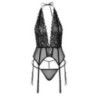 Guepiere sexy con tanga e reggicalze nero Guepiere sexy con tanga e reggicalze nero