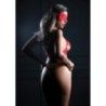 Completo sexy 3 pz pizzo rosso con mascherina Completo sexy 3 pz pizzo rosso con mascherina