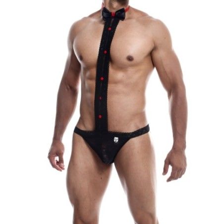 Slip uomo pizzo e papillon nero MOB