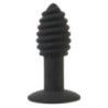 Plug anale vibrante scanalato nero