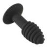 Plug anale vibrante scanalato nero Plug anale vibrante scanalato nero