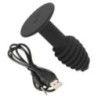 Plug anale vibrante scanalato nero Plug anale vibrante scanalato nero