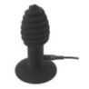 Plug anale vibrante scanalato nero Plug anale vibrante scanalato nero
