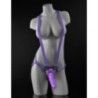 Imbragatura strapon con dildo viola 19 cm Imbragatura strapon con dildo viola 19 cm