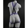 Imbragatura strapon con dildo viola 19 cm Imbragatura strapon con dildo viola 19 cm