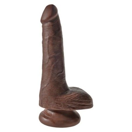 Fallo realistico testicoli pelle scura 15 cm