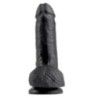 Fallo realistico e testicoli nero 19,4 cm Fallo realistico e testicoli nero 19,4 cm