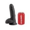 Fallo realistico e testicoli nero 19,4 cm Fallo realistico e testicoli nero 19,4 cm