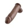Dildo maxi realistico 31 cm testicoli brown Dildo maxi realistico 31 cm testicoli brown